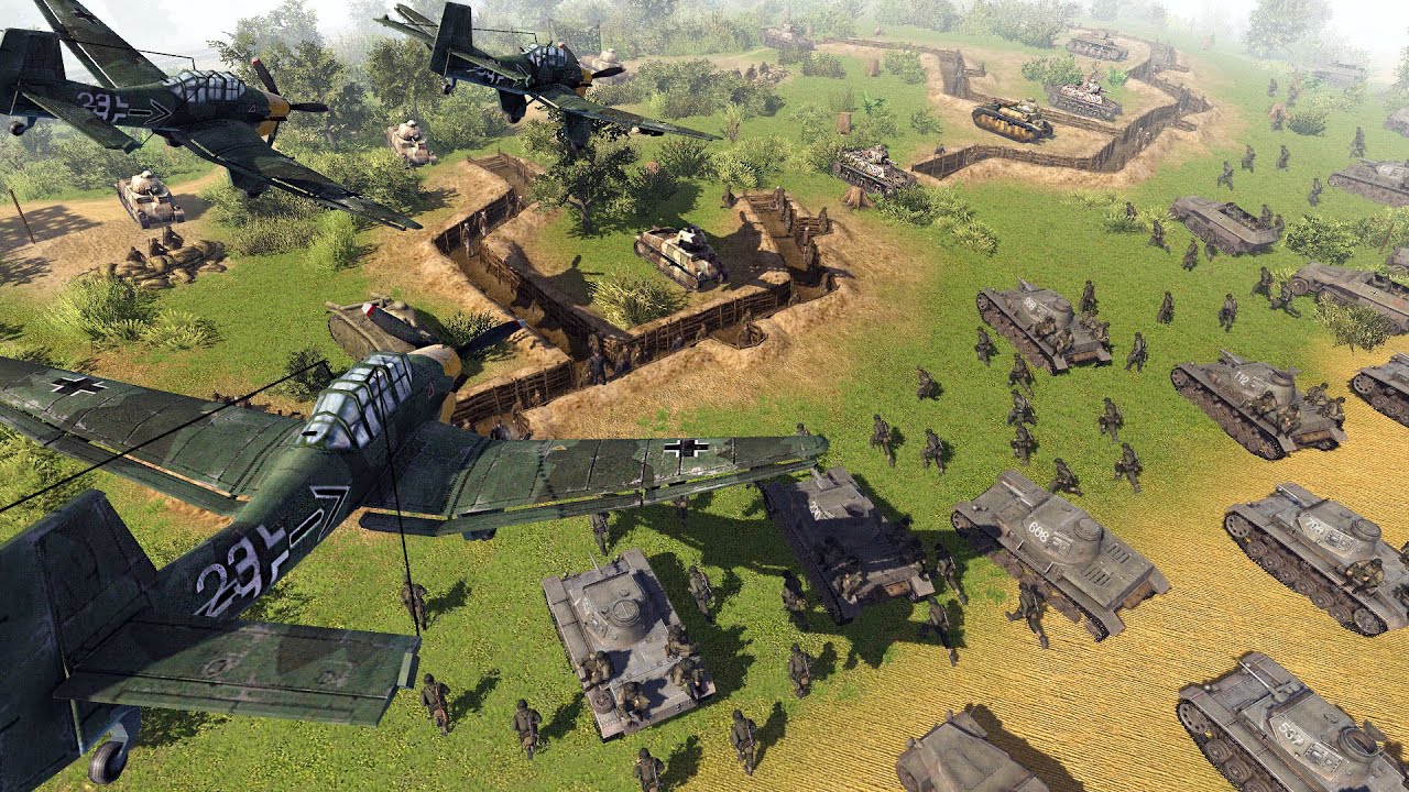 2,000 Germans Blitzkrieg MAGINOT LINE! - Men of War: WW2 Valour Mod Battle Simulator
