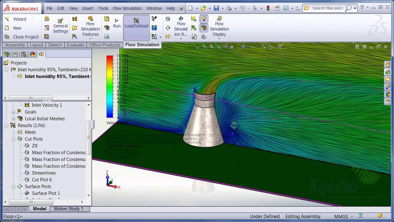 Novidades SolidWorks 2013: #24 Flow Simulation - Streamlines e condensa&ccedil;&atilde;o