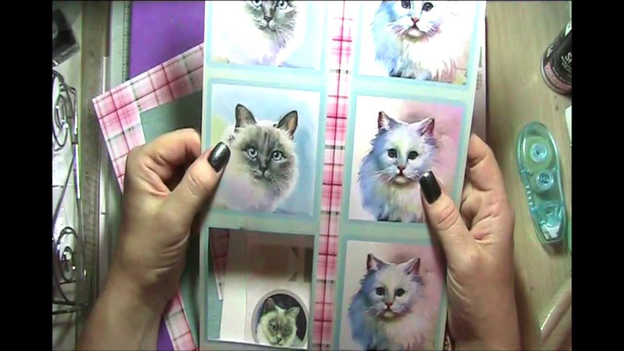 Cat Vintage Style Easel Card