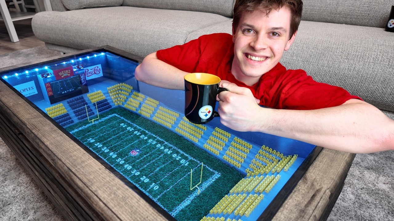 I Built a Coffee Table with a Football Field Inside!