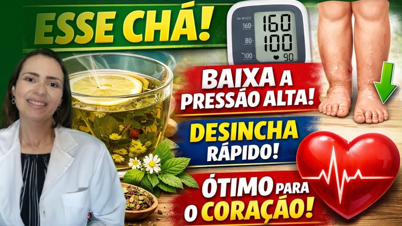 Esse CHÁ Ajuda a BAIXAR  a PRESSÃO ALTA – Ajuda a DESINCHAR  e é ÓTIMO para o CORAÇÃO