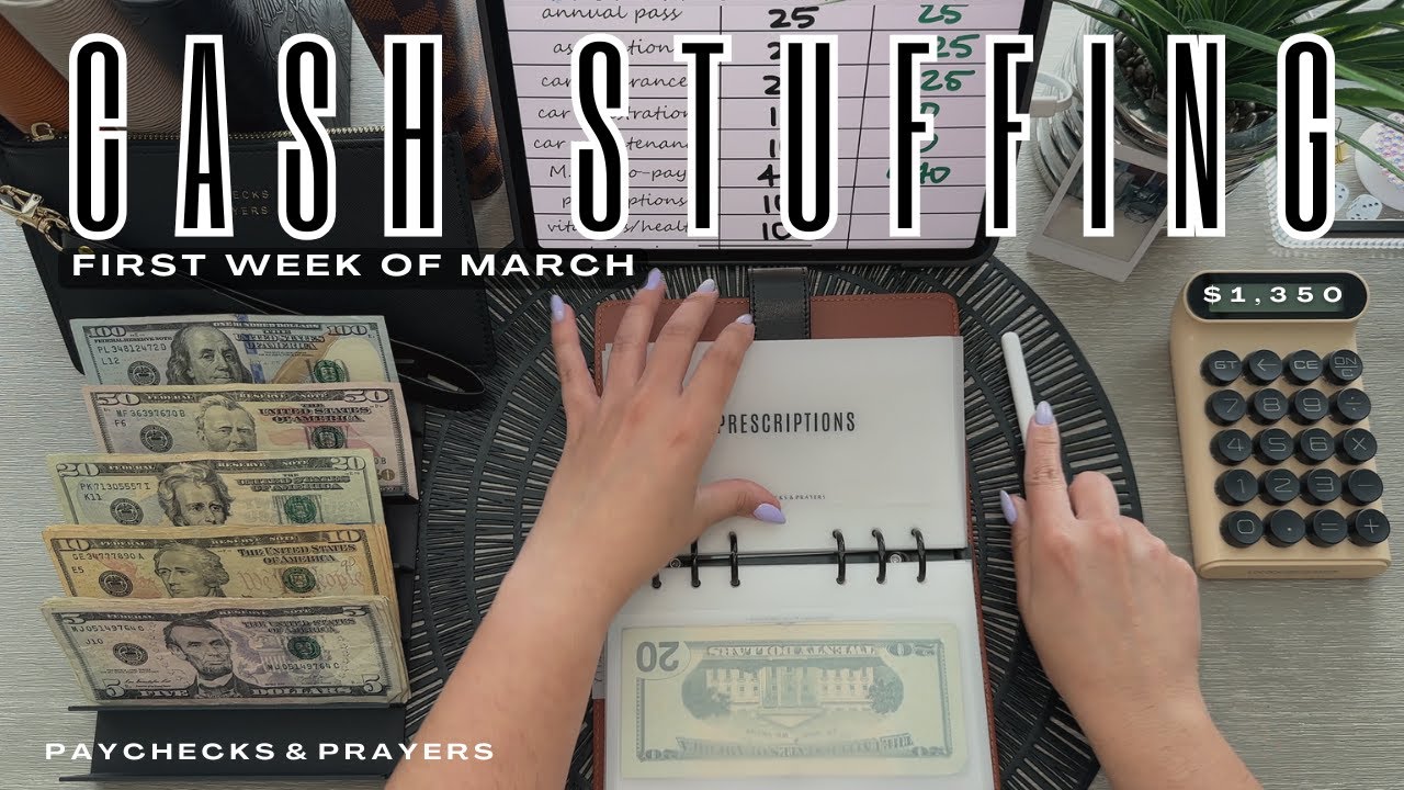 Cash Stuffing March Paycheck No. 1 | $1,350 | Sinking Funds | Cash Envelopes