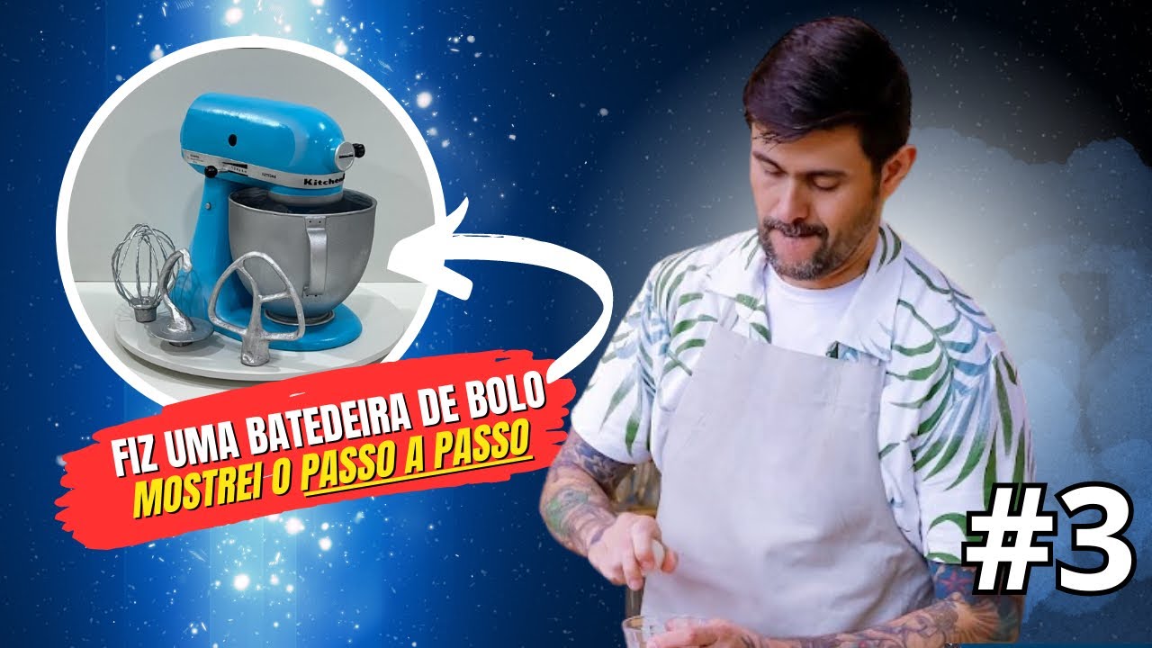 Bolo esculpido no formato de batedeira #BatedeiraDeBolo #Confeitaria #CakeDesign  #DecoraçãoDeBolos