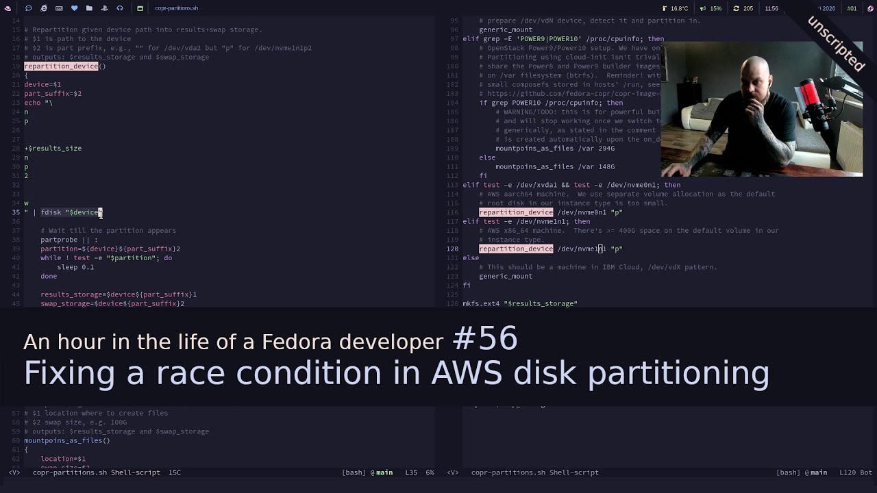 An hour in the life of a Fedora developer #56