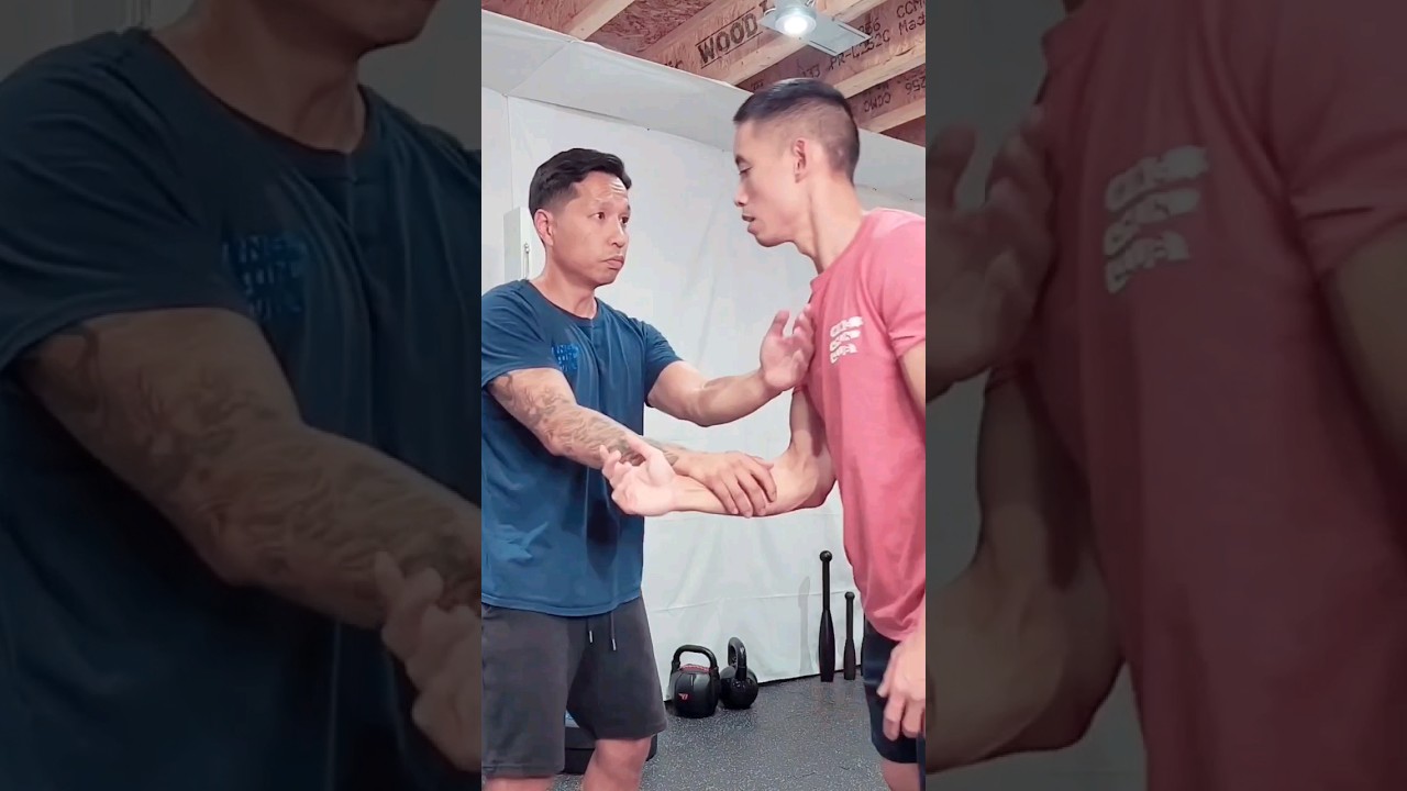 Use lap sao to control your opponent's arm and redirect their force #wingchun #martialarts #kungfu