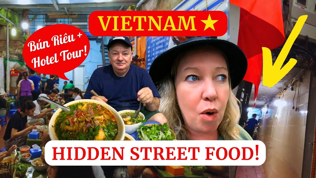 Vietnam 🇻🇳 Hanoi's Hidden Street Food 😮 Bún Riêu (Crab, Pork & Tomato Noodle Soup) + Hotel Tour