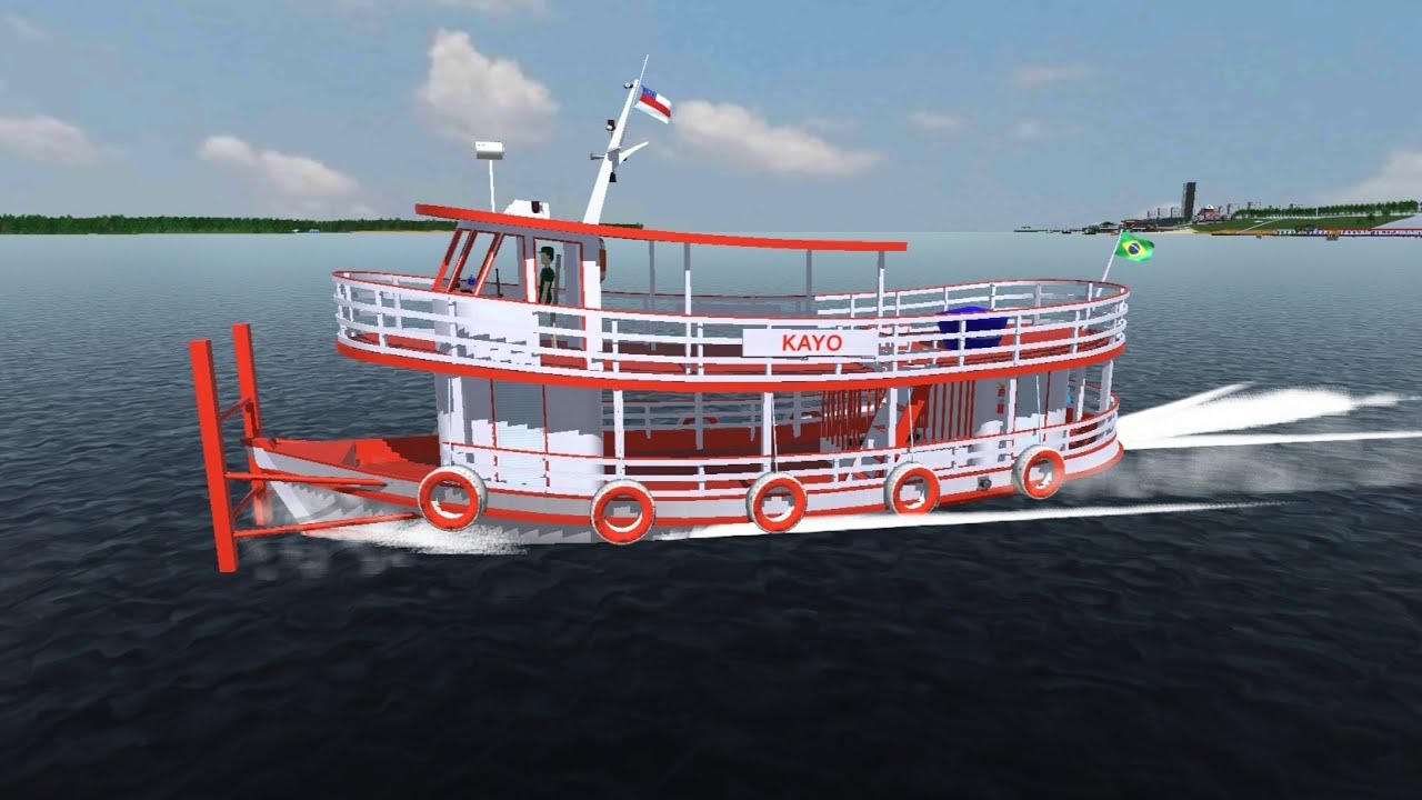 EMPURRADOR KAYO TRANSPORTANDO CARROS COM DESTINO A MANAUS - AMAZON HYDRO TRANSPORT 