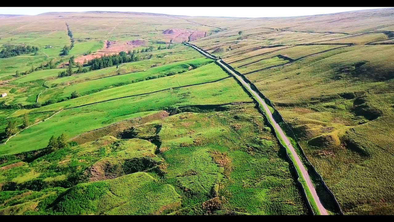 Hudeshope valley abandoned mines by drone. Teesdale, Co .Durham