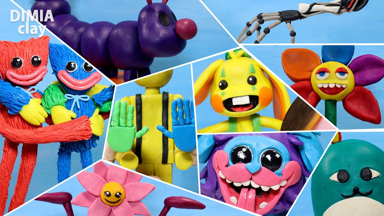 Making ALL POPPY PLAYTIME and All HUGGY WUGGY 🤚 with clay, sculpture timelapse | Dimia clay