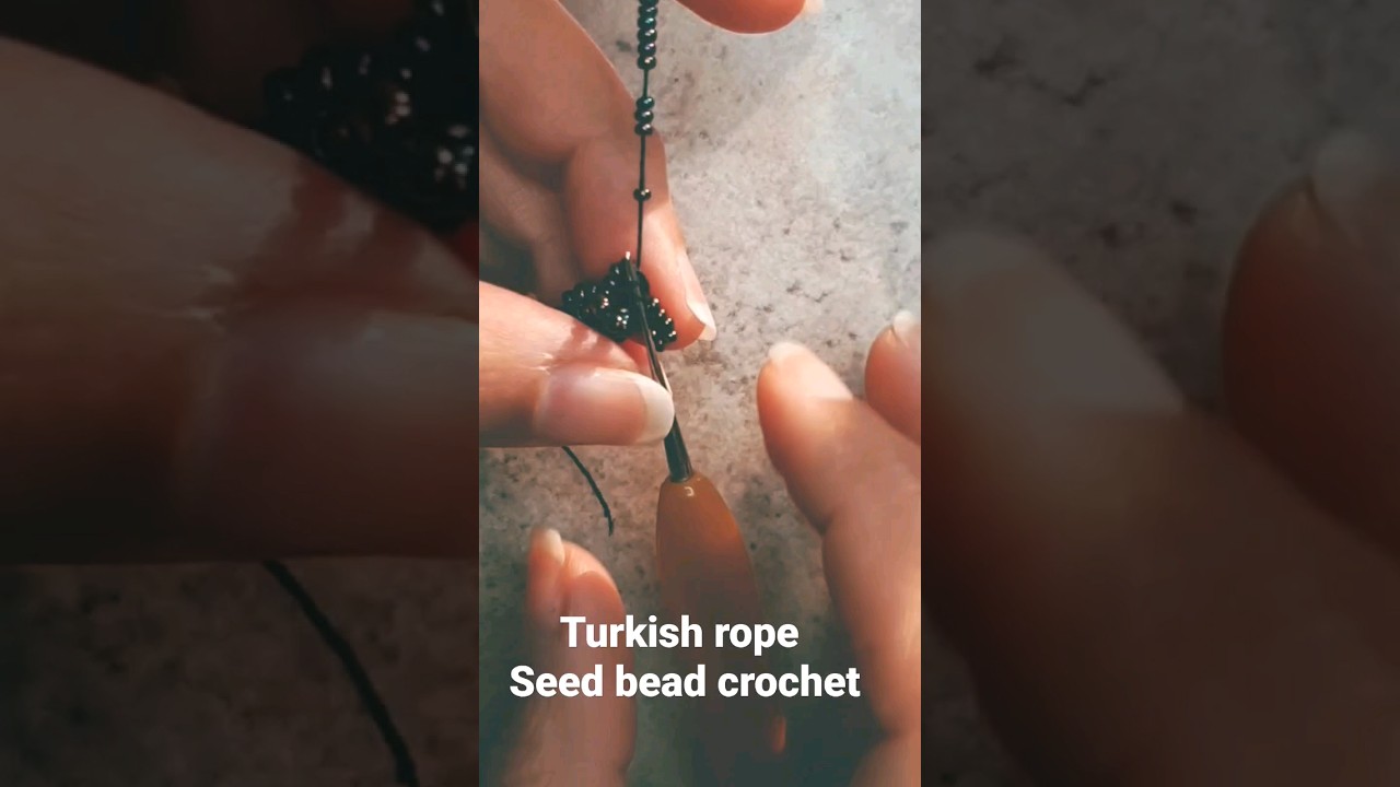 Seed bead crochet in Turkish rope technique.