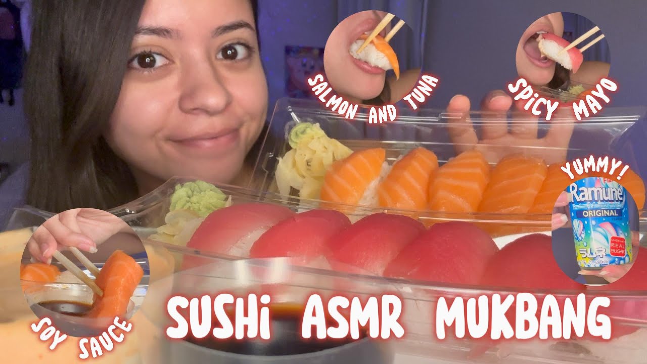 ASMR Sushi Mukbang | Salmon and Tuna Nigiri 🍣✨