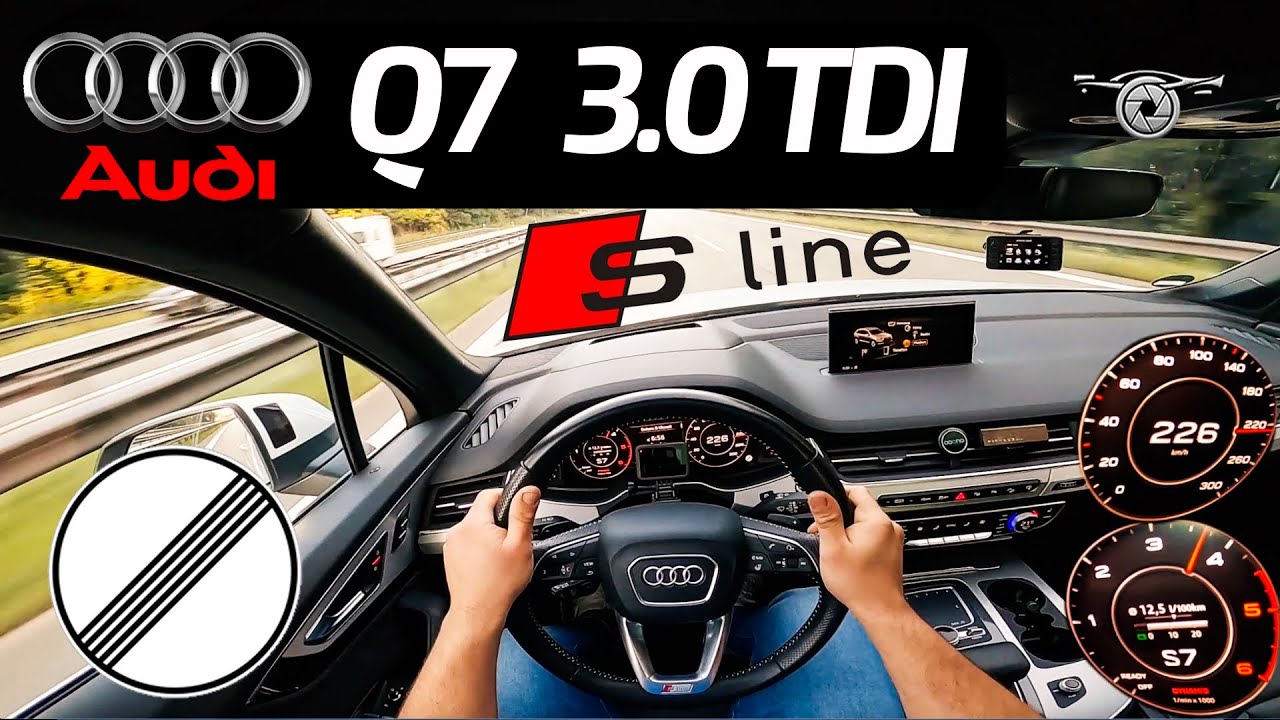 Audi Q7 3.0 TDI Quattro 272hp | 2016 | TEST DRIVE | 100-200 km/h | Acceleration on German Autobahn