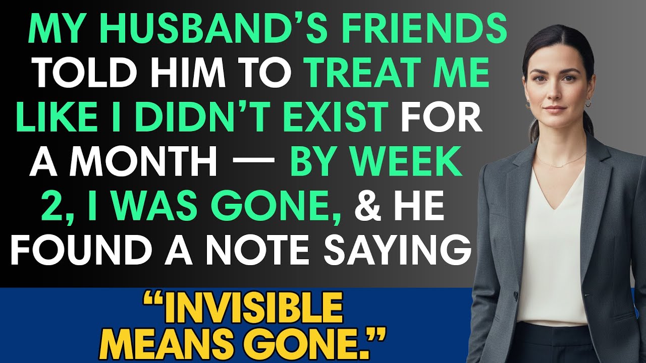 My Husband’s Friends Told Him To Treat Me Like I Didn’t Exist For A Month — By Week 2, I Was Gone...