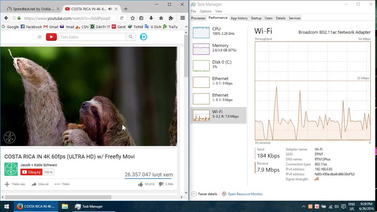 Test tốc độ cáp quang VNPT 10Mbps