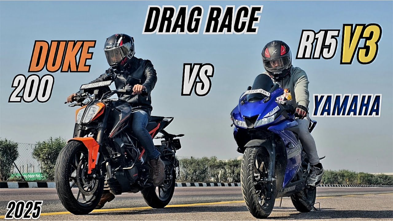 2025 DUKE 200 vs YAMAHA R15 V3 🔥 | DRAG RACE