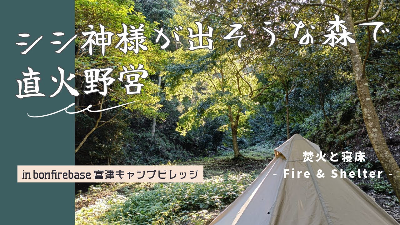 【野営】シシ神様が出そうな森で完ソロ直火野営 in Bonfirebase 富津キャンプビレッジ