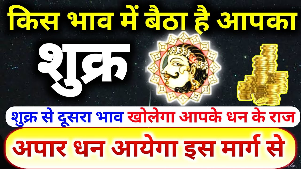 किस भाव मे बैठा है आपका शुक्र ? शुक्र से दूसरा भाव और आर्थिक स्थिति का ज्ञान। अपार धन दिलाएगा शुक्र।
