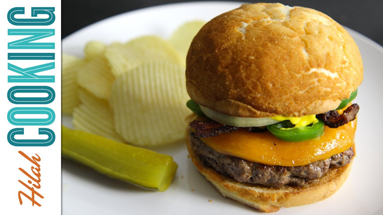 How to Make Jalapeño Bacon Cheeseburger | Hilah Cooking