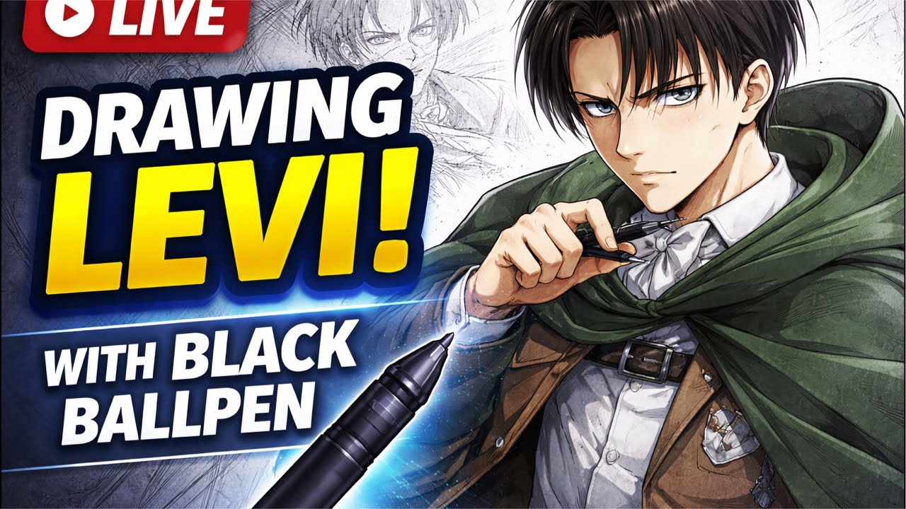 LIVE Drawing Levi Ackerman (Final Touches)| Attack on Titan Art #aot #live #levi