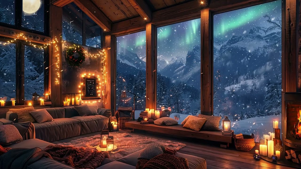 ASMR Sleep Sounds for Emotional Calm with Winter Wind, Snowfall and Cozy Fireplace Ambience