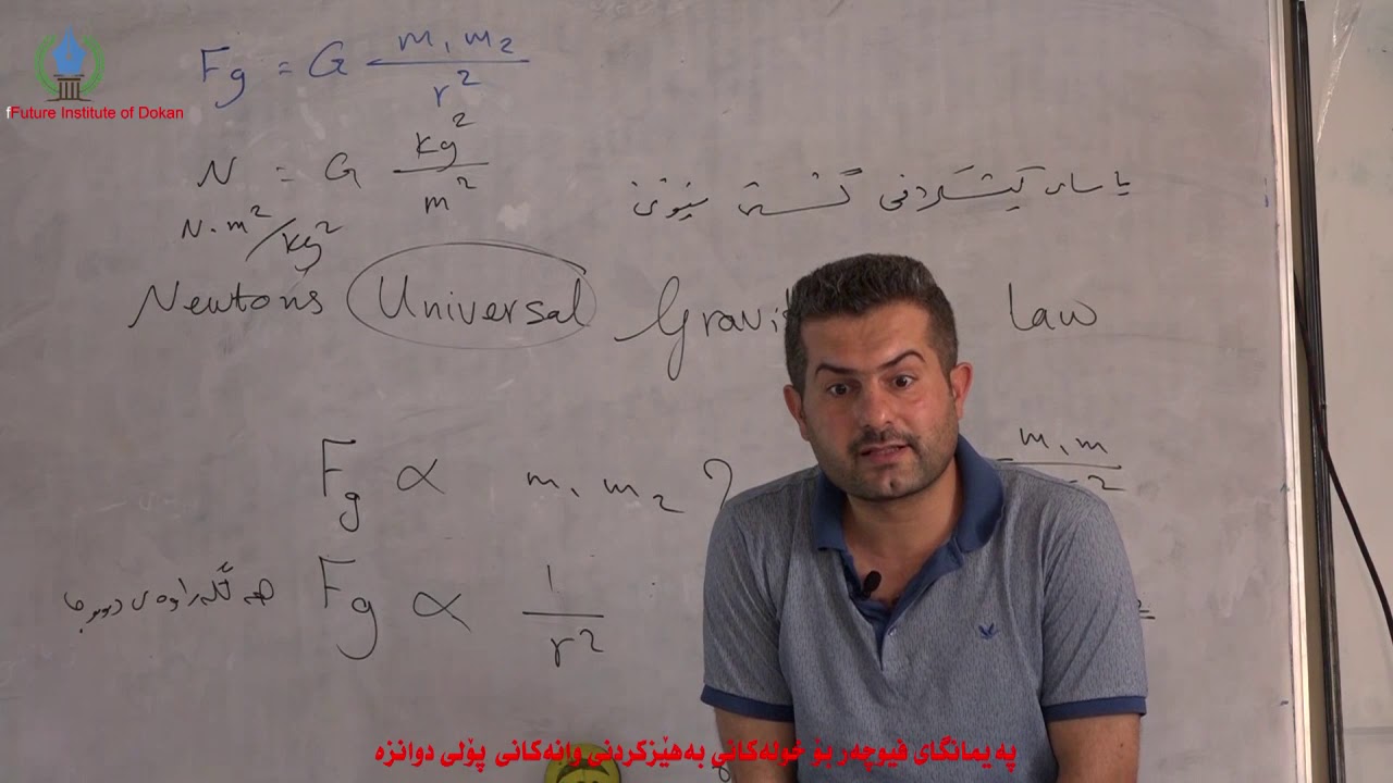 فیزیا بەندی یەکەم - پۆلی ١٢ - یاسای کێشکردنی گشتی نیوتن ـ م/ڕێبین| Yasai keshkrdny gshti Newton