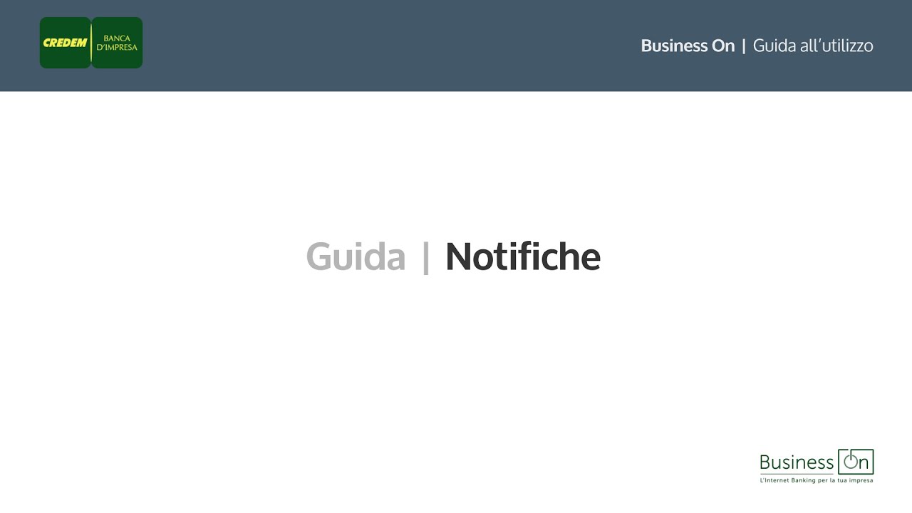 Credem Business On - Notifiche