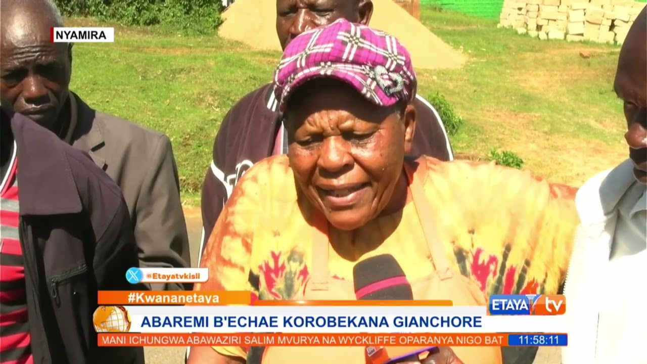 Gianchore Tea farmers demonstrate at the tea factory premises over alleged facility management