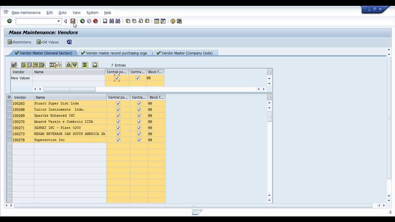 SAP MM - How to Block a Vendor - Mass Update
