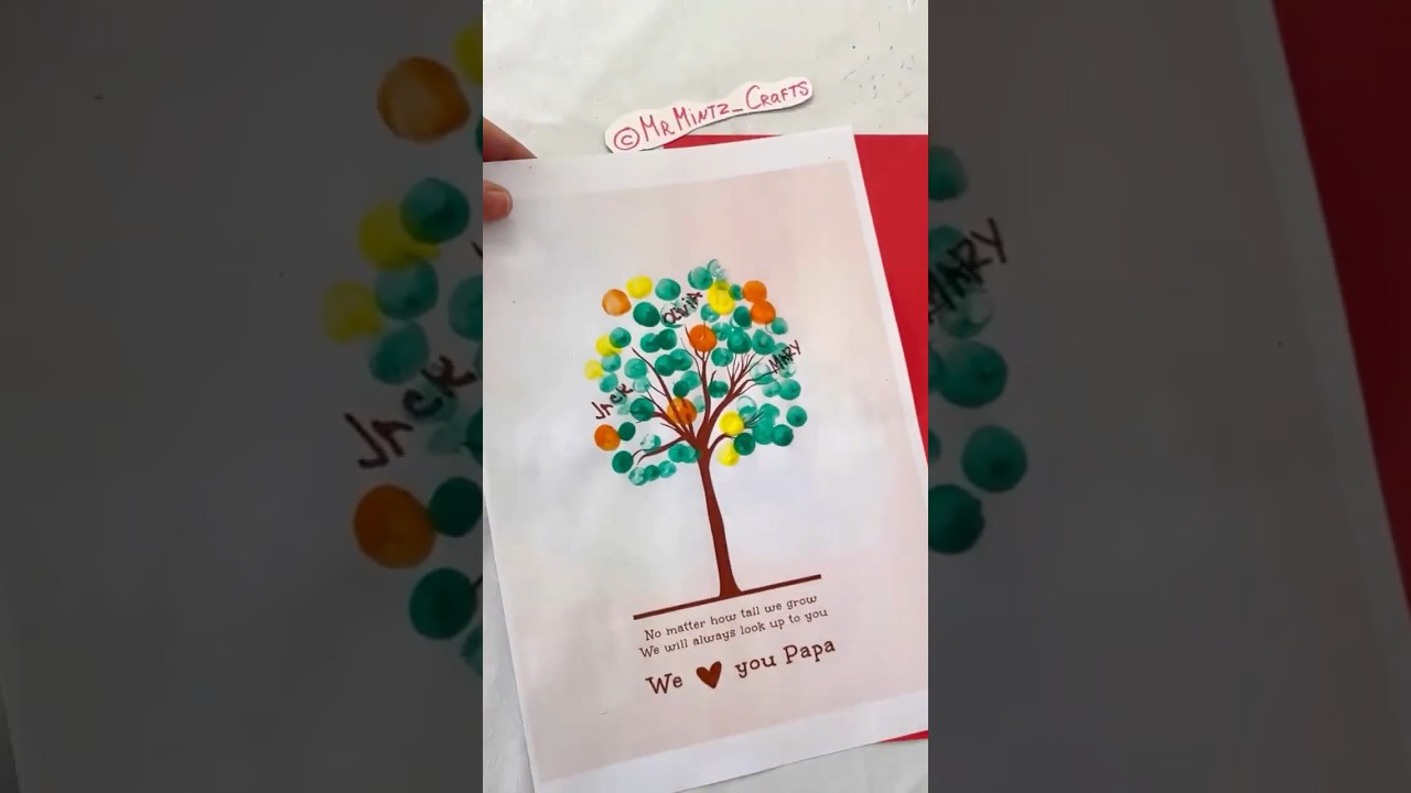 Fathers Day Craft Ideas | Handprint Craft Art Gift | Easy Fathers Day #greetingcard | #shortvideo