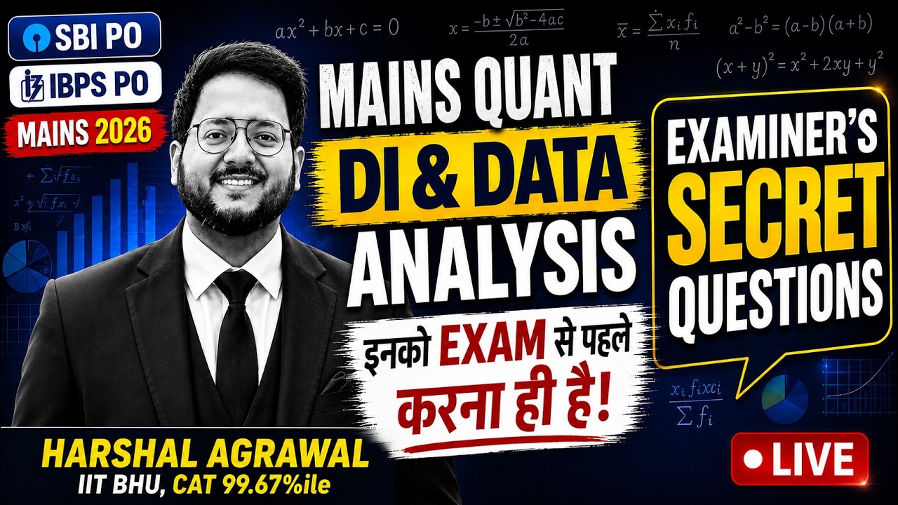 🔵 Data Interpretation & Data Analysis 🔴 Examiner's SECRET for SBI PO MAINS 2026, IBPS PO MAINS 2026