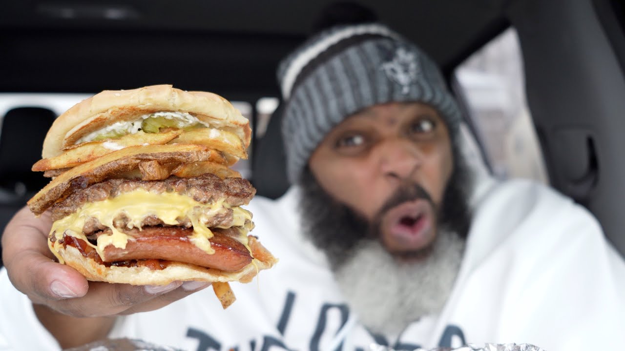 Five Guys Daym Drops MONSTROSITY Burger Challenge