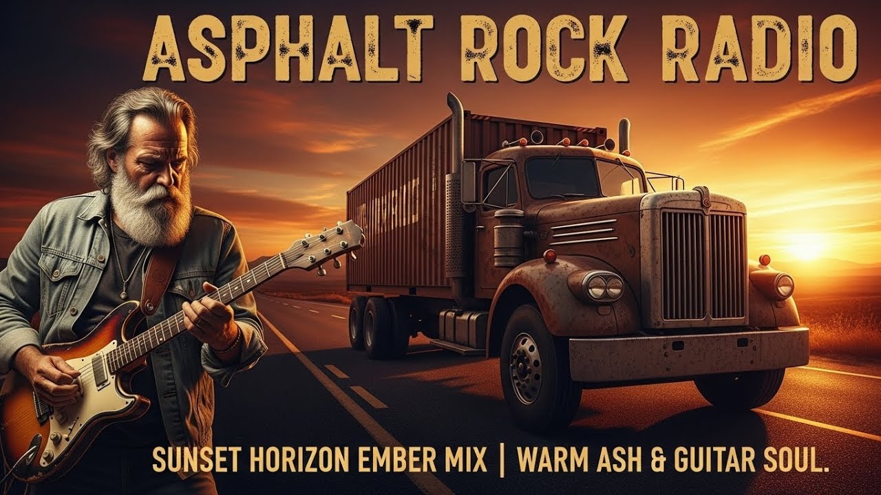 ASPHALT ROCK RADIO &ndash; SUNSET HORIZON EMBER MIX | WARM ASH & GUITAR SOUL | #HorizonEmber