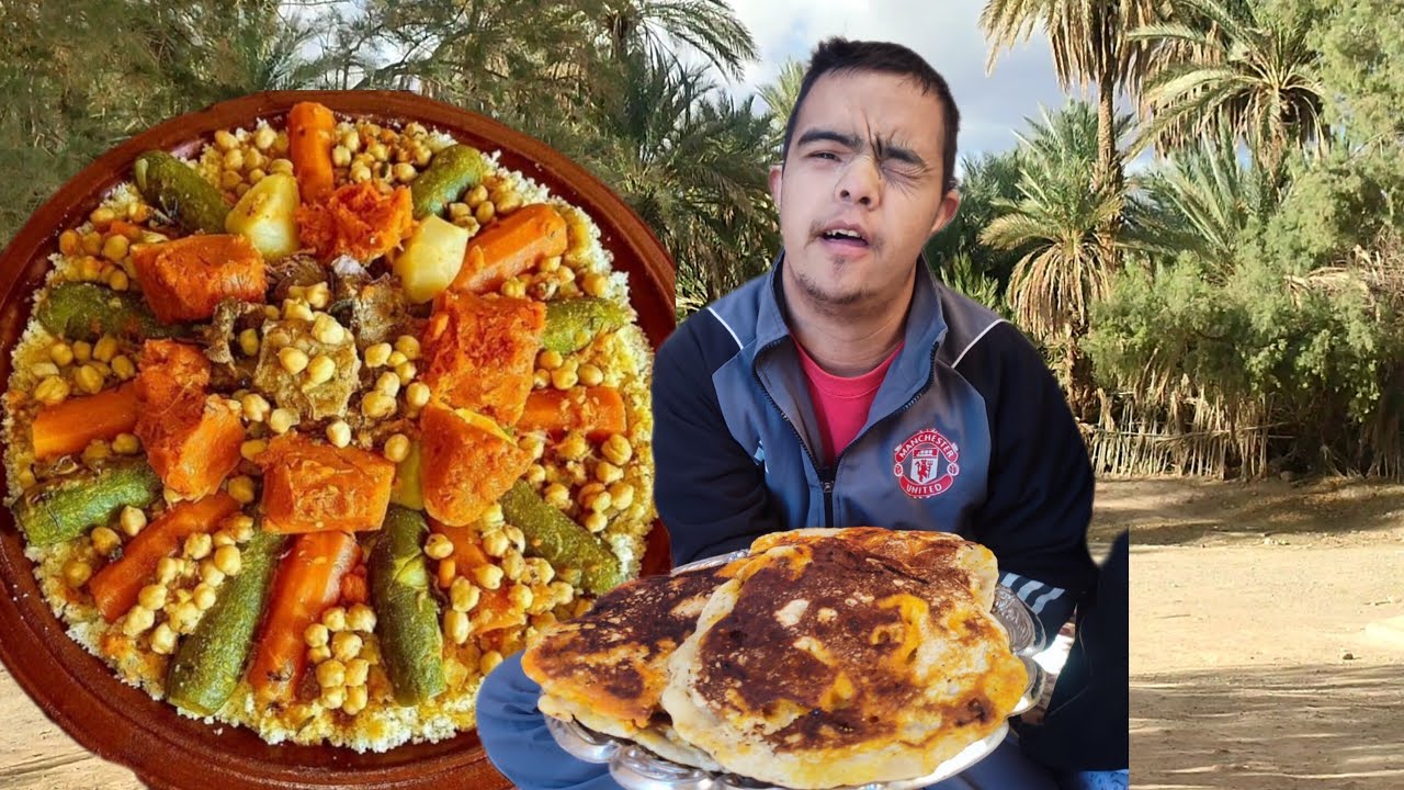 خبز بالشحمة من الزمن الجميل ❤️وكسكس مخدوم باليد في الكانون 👌👌
