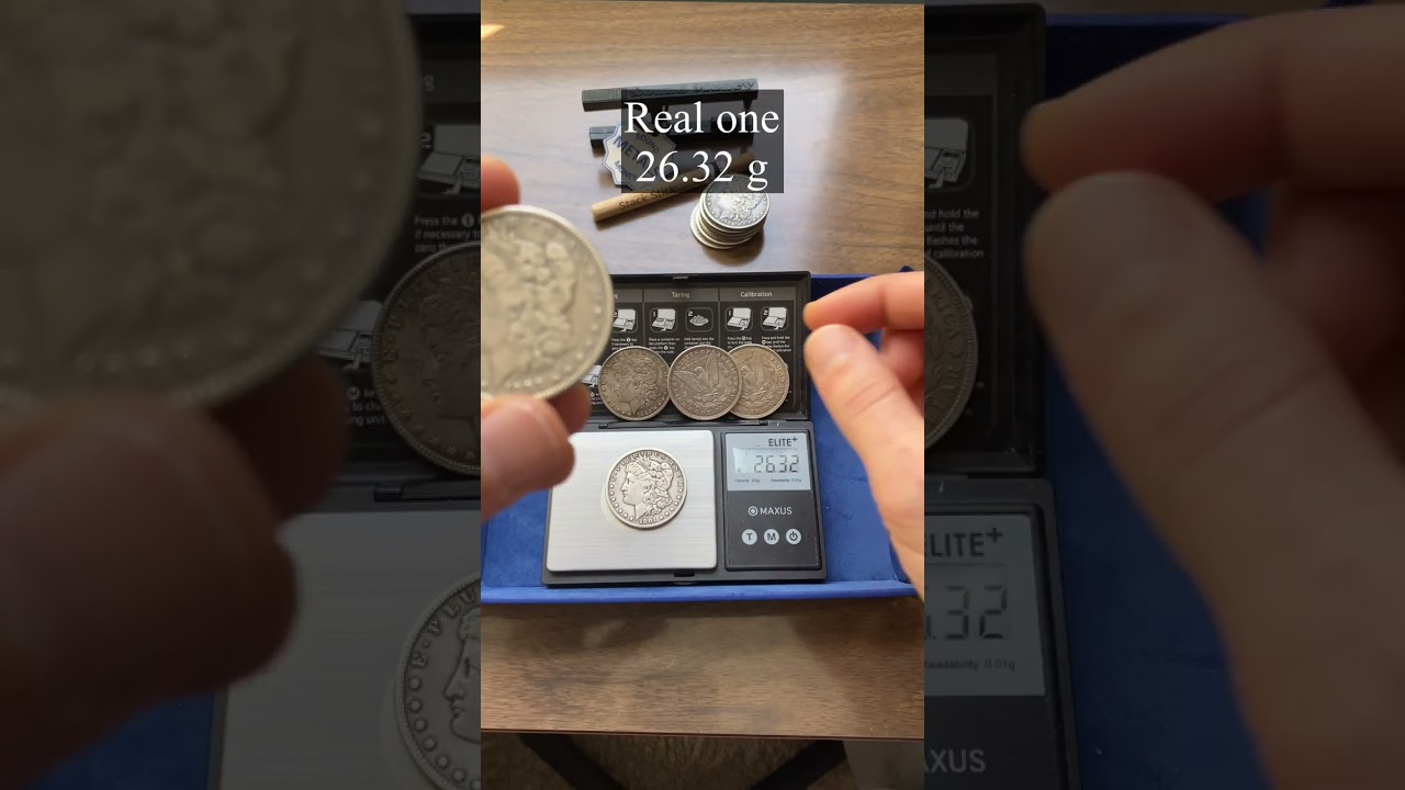 Настоящее серебро поддельный Морган &mdash; визуальный и весовой тест
