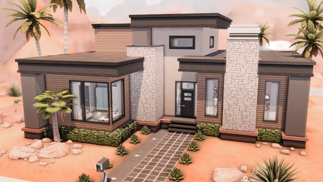 OASIS SPRINGS BASE GAME MODERN HOUSE 🌵 The Sims 4 Speed Build | No CC