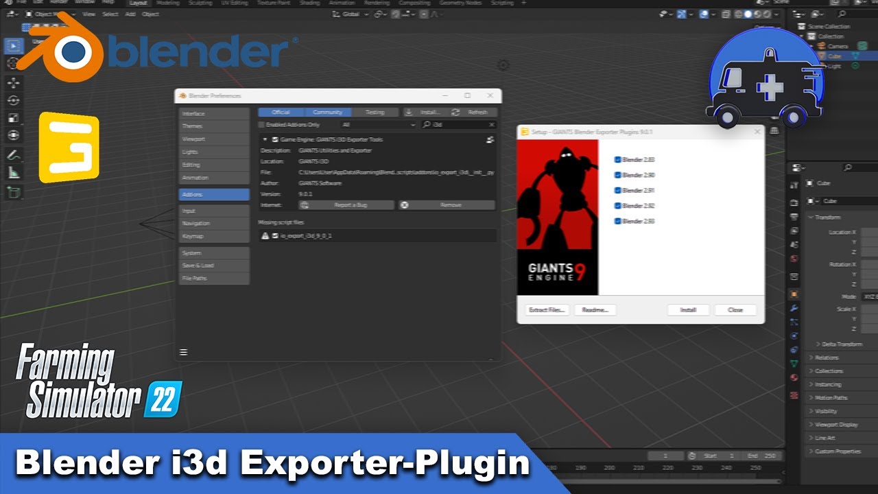 i3d Exporter für jede Blender Version installieren | FS22 Tutorial | German