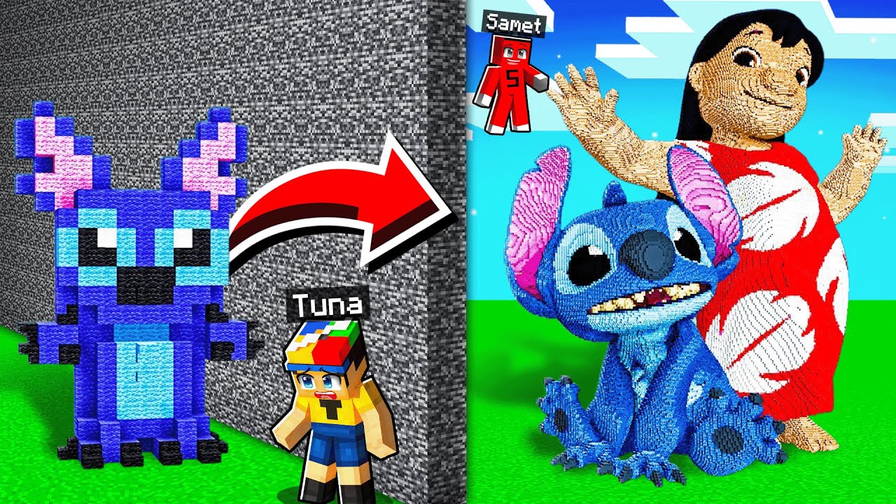 TUNAYI YAPI KAPIŞMASINDA LILO & STITCH ile TROLLEDİM !!  -  Minecraft