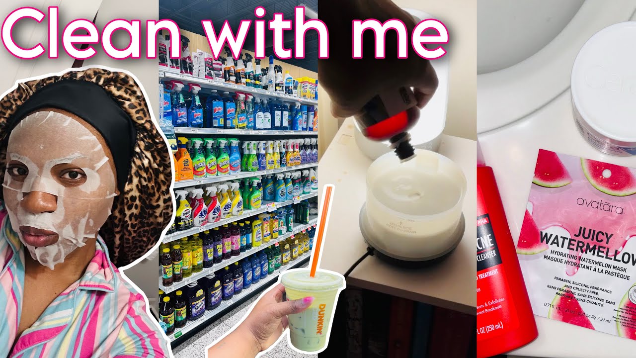 Clean with me+ self care, Dunkin run, reading