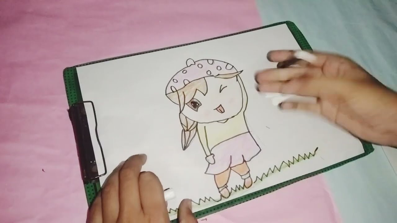 Cartoon girl drawing| cute drawings| Daksh...