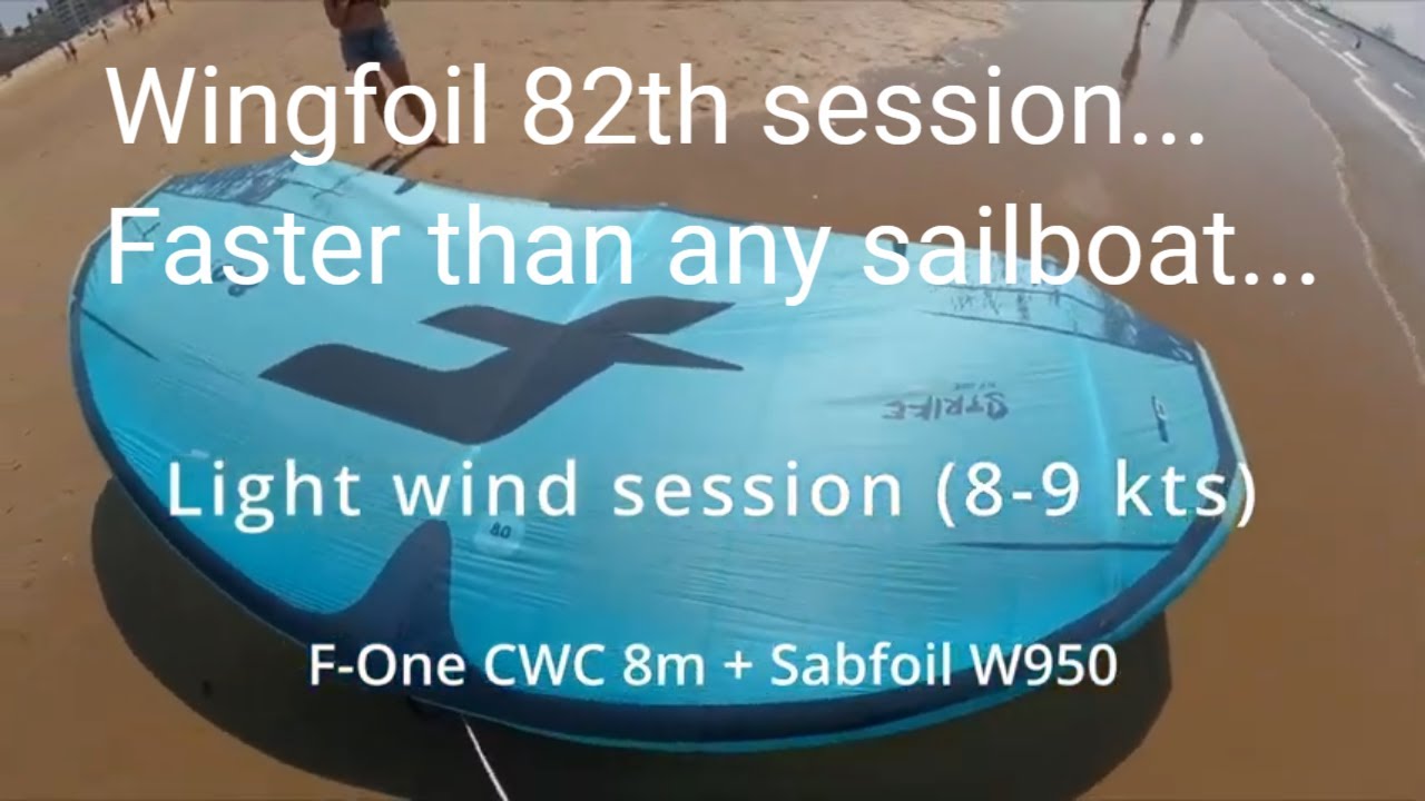 Wingfoil 82th session: light wind session (8-9kn), faster than any sailboat...