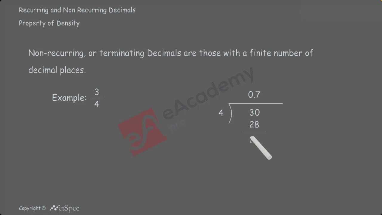 Recurring and Non Recurring Decimals vid