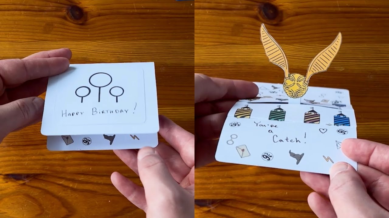How to Make Golden Snitch Pop-Up Greeting Card | DIY Tutorial with Printable Templates