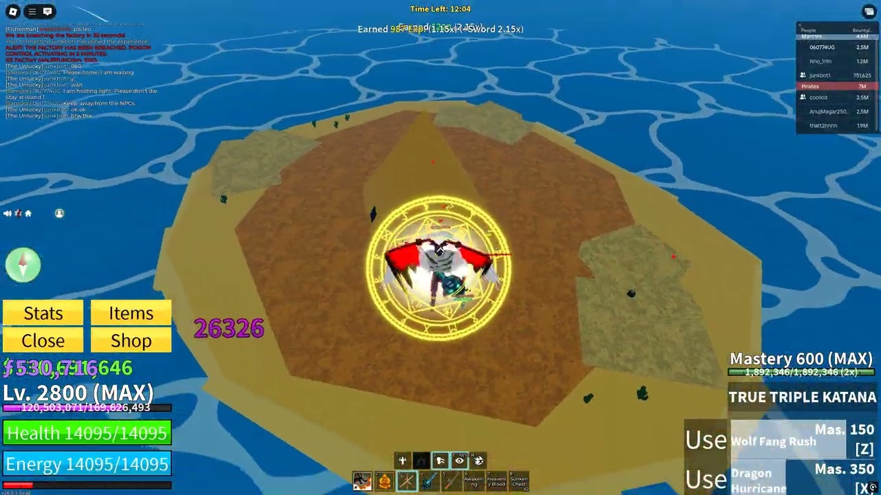 Blox Fruits - Light Raid - Helping LVL 878 Player for Awakening - Angel V4