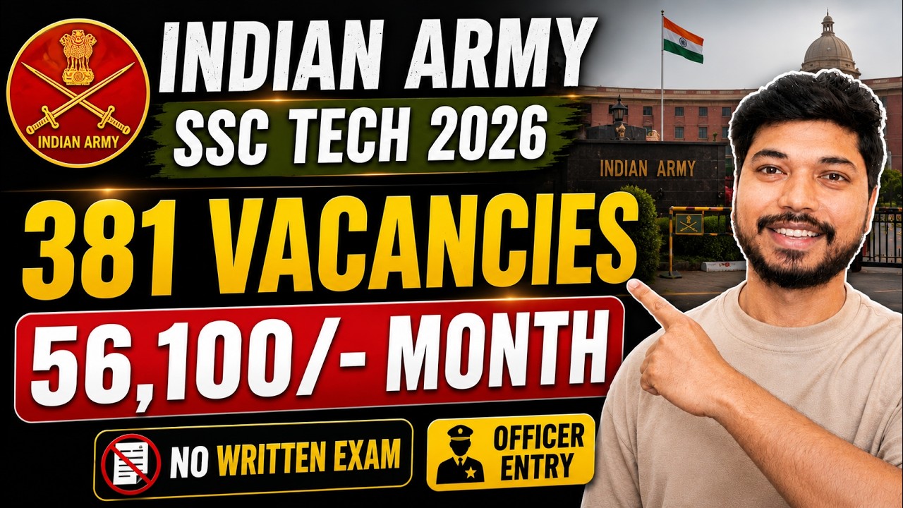 Indian Army SSC Tech Recruitment 2026 for 381 SSC Men & Women Vacancies