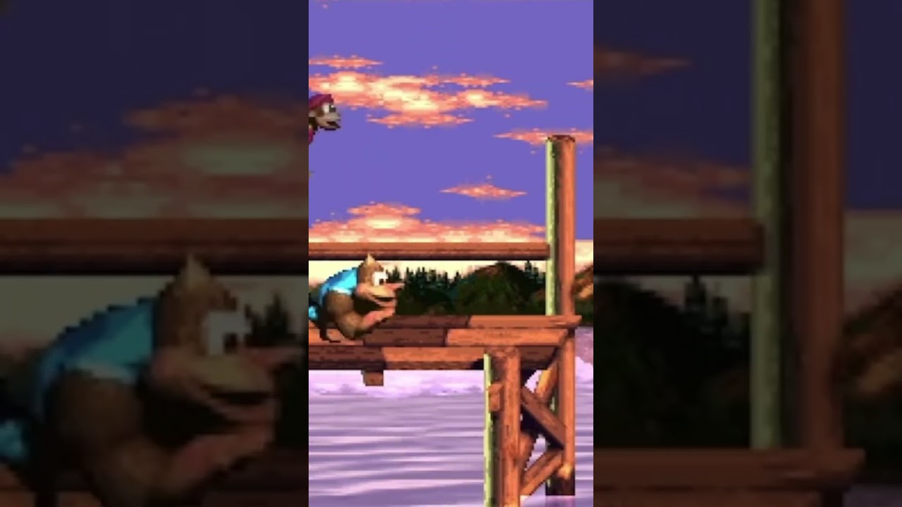 Donkey Kong Country 3 - Tidal Trouble (1-3) Level: Kiddy Kong&rsquo;s Water Skip for Bonus Game