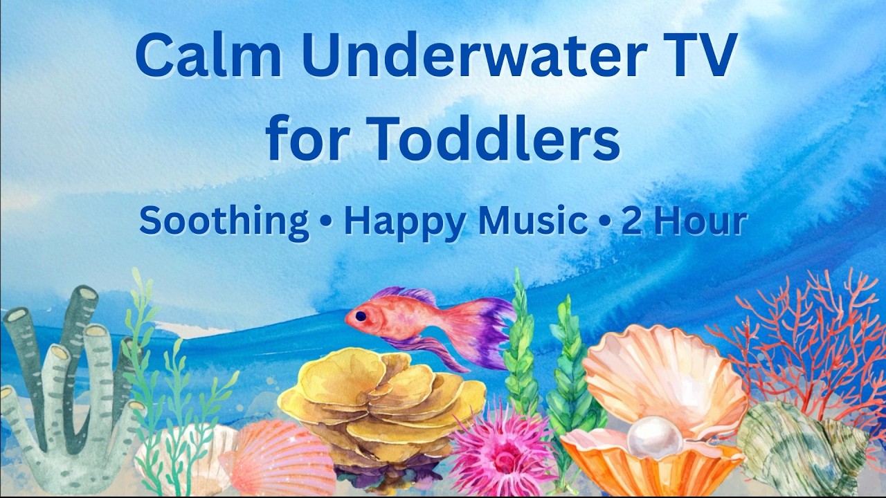 2 Hour Animated Underwater Wallpaper 🌊 Watercolor Sea Creatures & Playful Music | Kids & Nursery TV