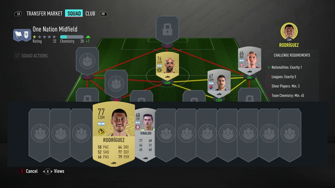 FUT 20 - SBC - League & Nation Basics - One Nation Midfield - Cheap & No Loyalty