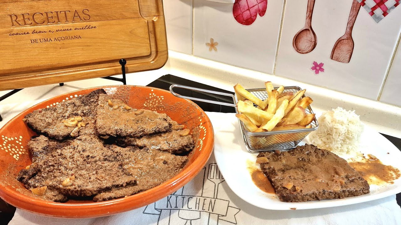 Bifes de vaca (novilho) com molho da marinada &agrave; moda antiga