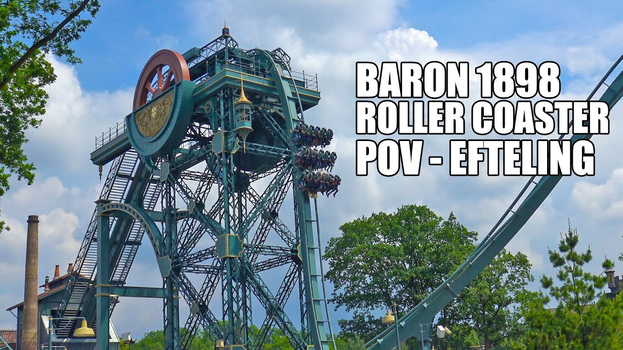 Baron 1898 Roller Coaster POV Pre Show Theming Rider Cam Efteling Netherlands