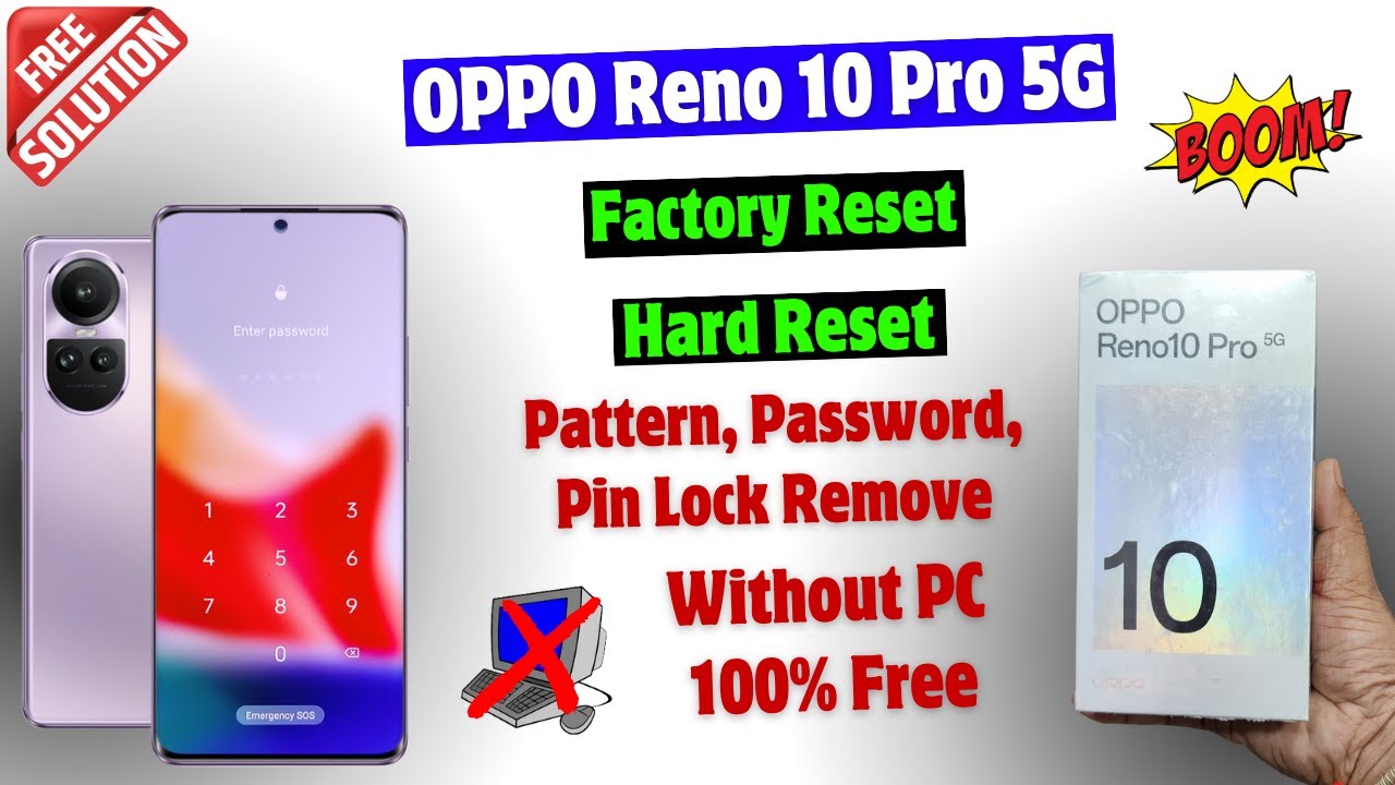 OPPO Reno 10 Pro 5g Factory Reset & Remove Password, Pattern lock (without pc)